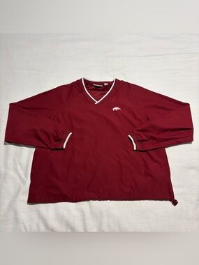 Vintage Ashworth Arkansas Razorbacks V Neck Windbreaker Pullover | Size Large